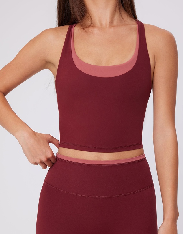 Upstate - Air Sculpt Double Layer Tank - Warm Cherry