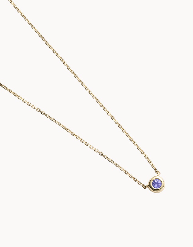 Kirstin Ash - Petite Birthstone Necklace December Tanzanite