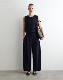 COS - Boiled-Wool Barrel-Leg Trousers