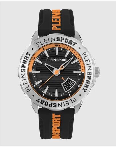 Plein Sport - Plein Rampage 44mm Black dial and Black Orange Silicone strap