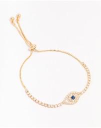 Lovisa - Gold Plated Brass Crystal Large Evil Eye Bracelet