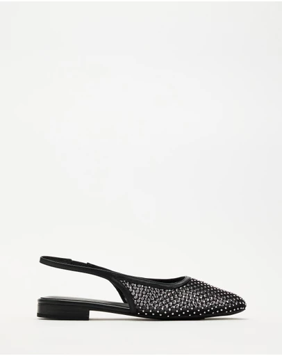 Dazie - Florence Mesh Diamante Flats
