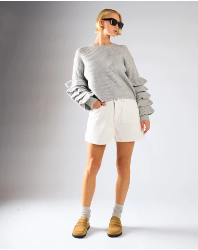 Glamorous - High Waist Rigid Denim Shorts