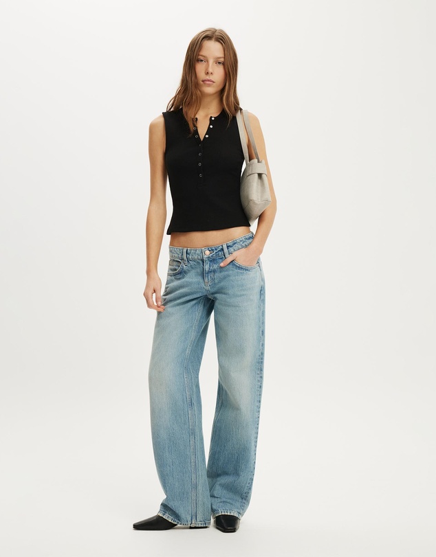 Cotton On - Blake Rib Henley Tank