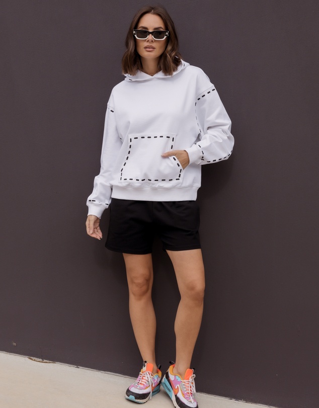 ALEXANDRA - Dashes Jumper White