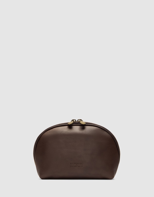 Republic of Florence - Porter Matt Chocolate Leather Pouch