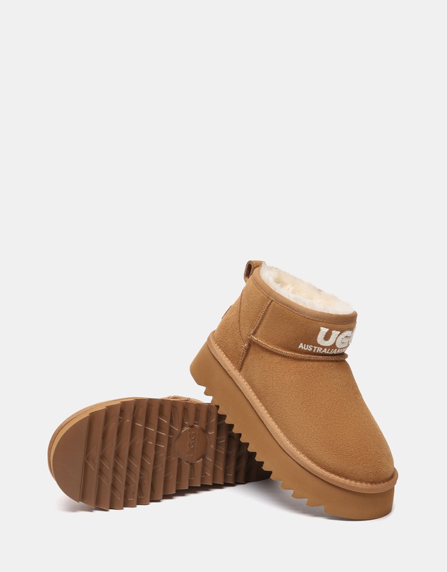 EVERAU - Australian Shepherd Ugg Helia Platform Cow Suede Upper UGG Boots