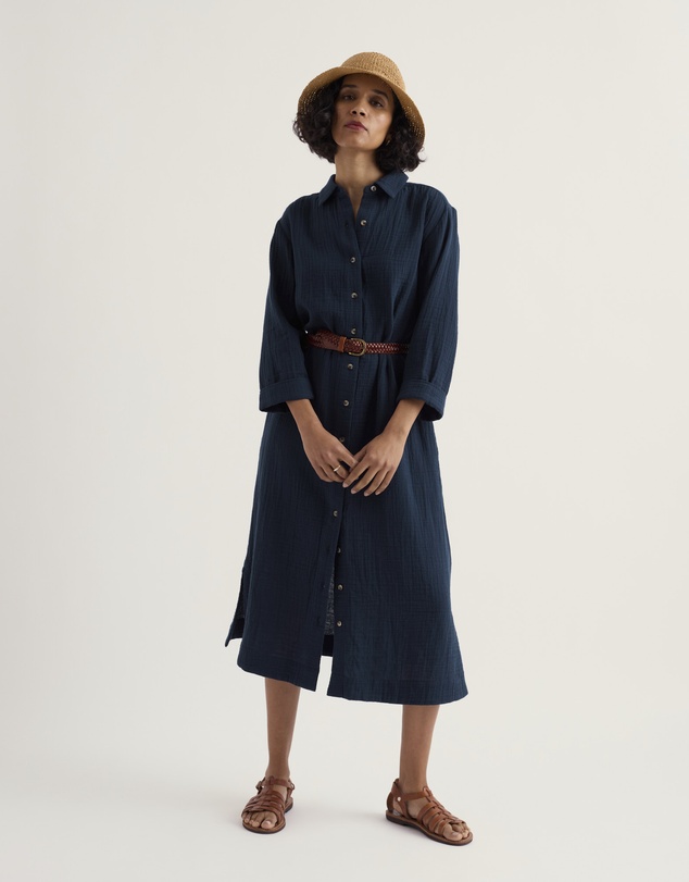 Seasalt - Whitsand Cove Midi Shirt Dress in GOTS Organic Cotton