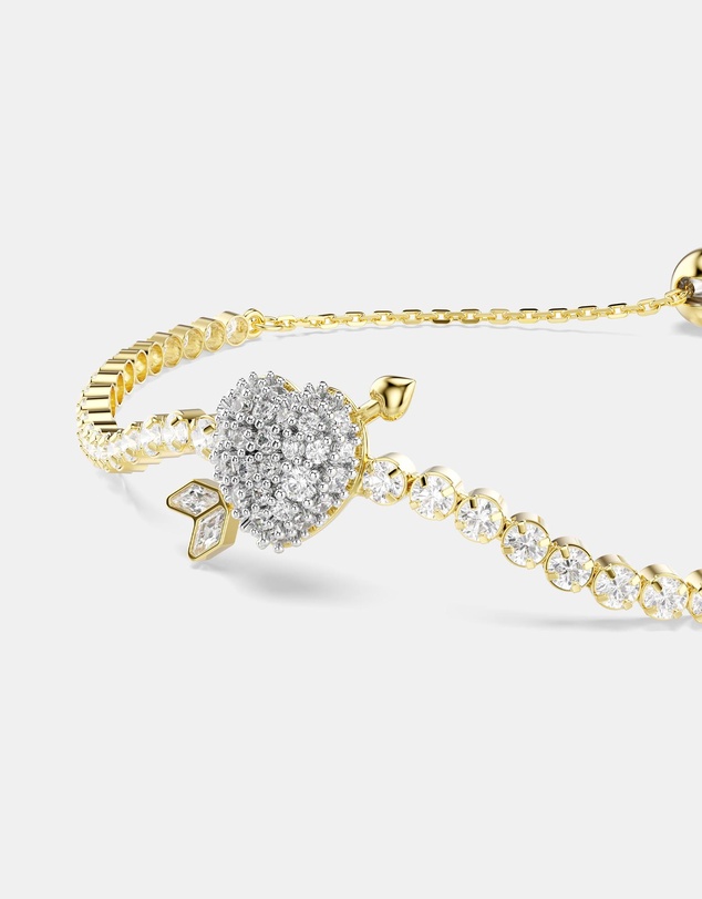 Swarovski - Idyllia Bracelet, Mixed Cuts, Heart With Arrow, White, 18K Gold Finish