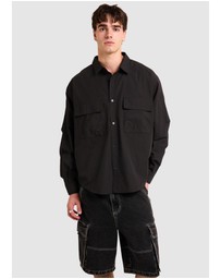 Black Noise White Rain - Oliver Tech Long Sleeve Shirt