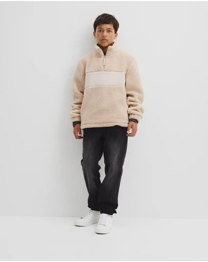 Country Road - Teen Sherpa Half Zip Sweat