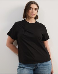 Atmos&Here Curvy - Lorrie Twist Shoulder T-Shirt