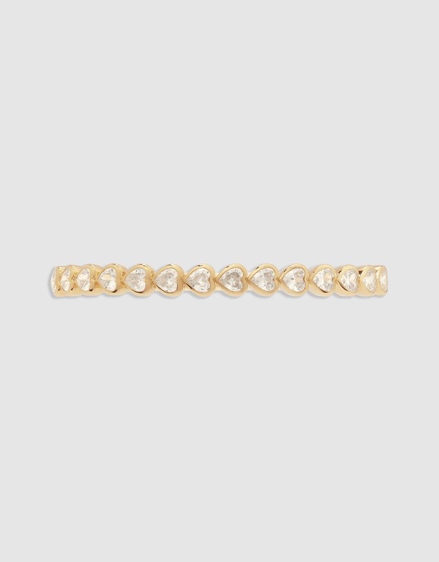 Wanderlust + Co - Heart Bezel 14K Gold Vermeil Bangle