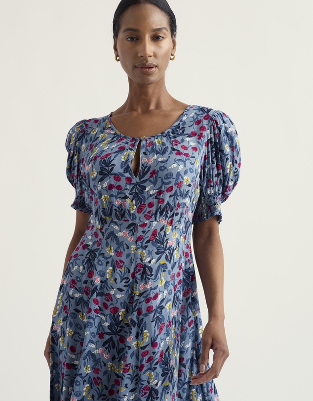 Seasalt - Marsh Violet Short Sleeve Empire Line Dress