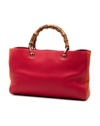 Pre-Loved by Azura Reborn - Pre-Loved Medium Bicolor Calfskin Bamboo Shopper Satchel