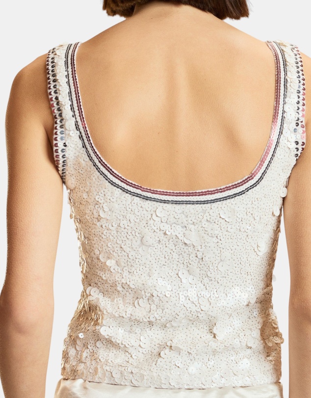Cynthia Rowley - Sequin Scoop Neck Tank