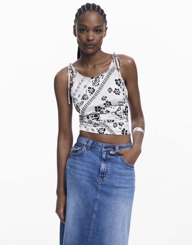 Desigual - Midi-length asymmetrical denim Skirt