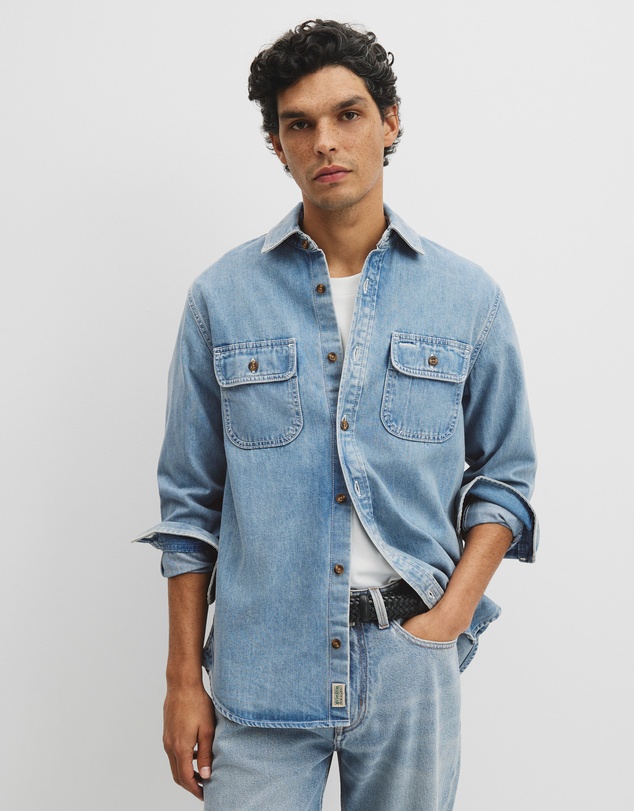 Country Road - Long Sleeve Regular Workwear Denim Over-shirt