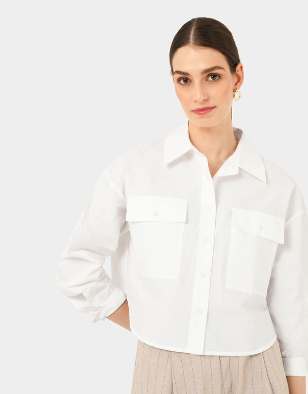 Forcast - Kyla Crop Pocket Shirt