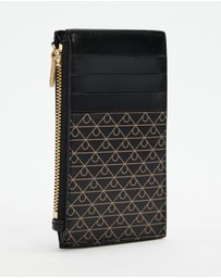 Calvin Klein - Emblem Allover Print Top Zip Cardcase
