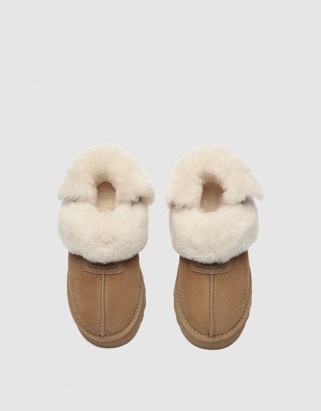 EVERAU - Australian Shepherd Ugg Muna Platform Cow Suede Upper House Shoes