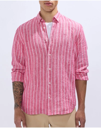 Marcs - Felix LS Stripe Linen Shirt