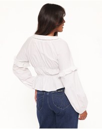 Petal & Pup - Jewel Tie Top - White