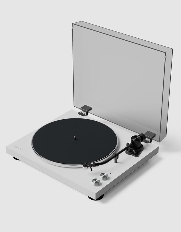 iWorld - Kanto OBI3 Turntable with Bluetooth 5.3, Preamp, and Pitch Control - Matte White