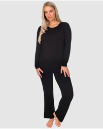 B Free Intimate Apparel - Bamboo Long Sleeve Top and Flare Pants Pyjama Set
