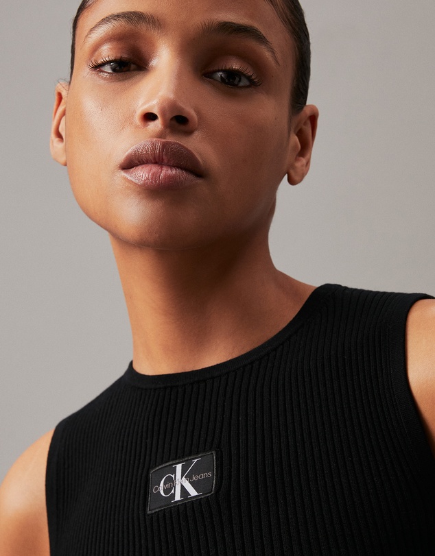 Calvin Klein Jeans - Ribbed Monogram Logo Sweater Tank Top