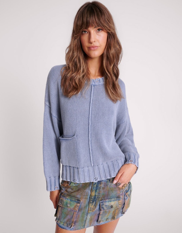 ONE TEASPOON - Acid Washed Oversized Pocket Sweater