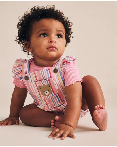 Huxbaby - Pastel Stripe Bubble Romper - Babies-Kids