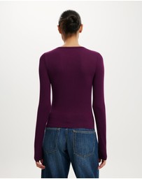 Cotton On - Sheer Layer Crew Long Sleeve Top