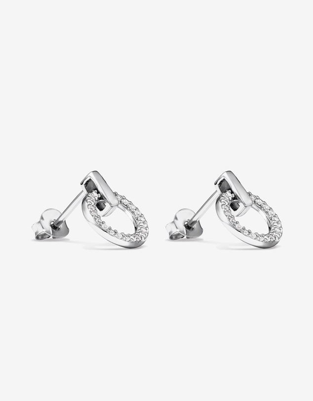 Michael Hill - Door Knocker Stud Earrings with Cubic Zirconia in Sterling Silver