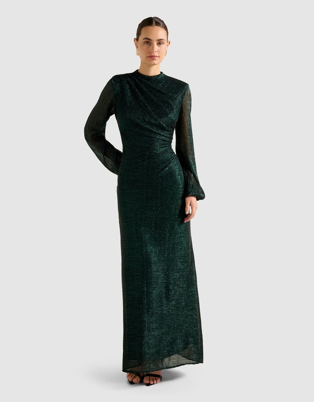 Forever New - Kristen Long Sleeves Plisse Maxi Dress