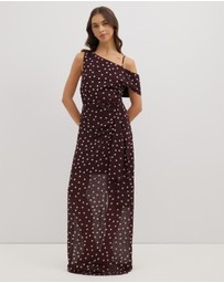 Dazie - The Moment Chiffon Polka Dot Maxi Dress