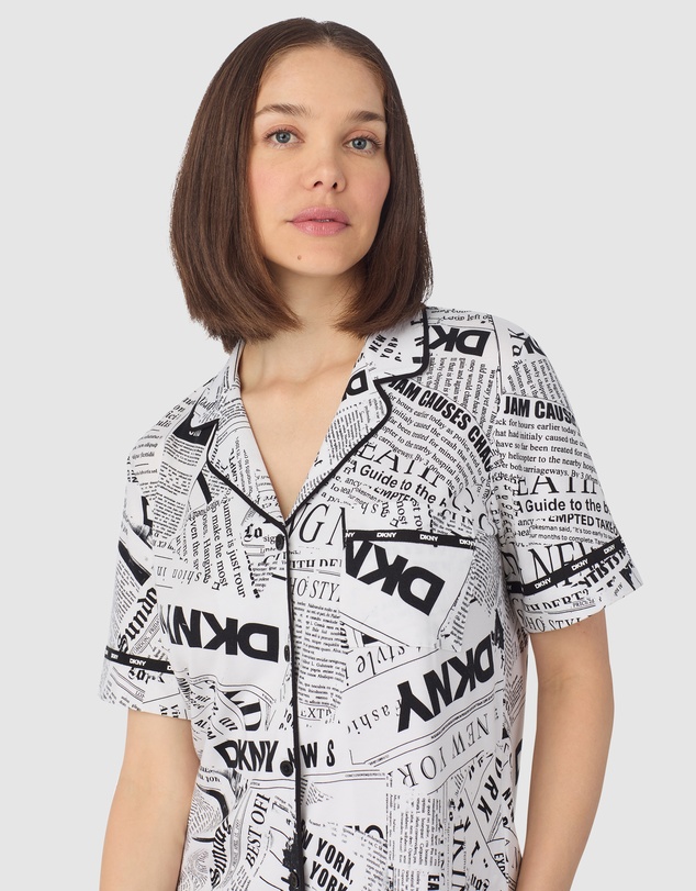 DKNY - Cotton Jersey Short Sleeve Button-Up Short Pyjama Set