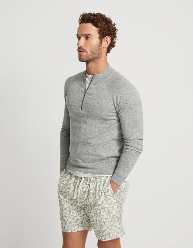 Oxford - Perry Zip Collar Knit Top
