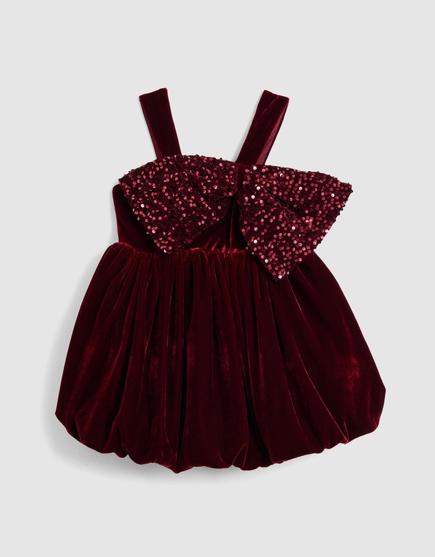 Bardot Junior - Kirrily Velour Bow Dress - Kids-Teens
