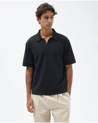AERE - Open Collar Jersey Polo