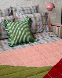 Mosey Me - Strokes Ruffle Cushion - Guacamole
