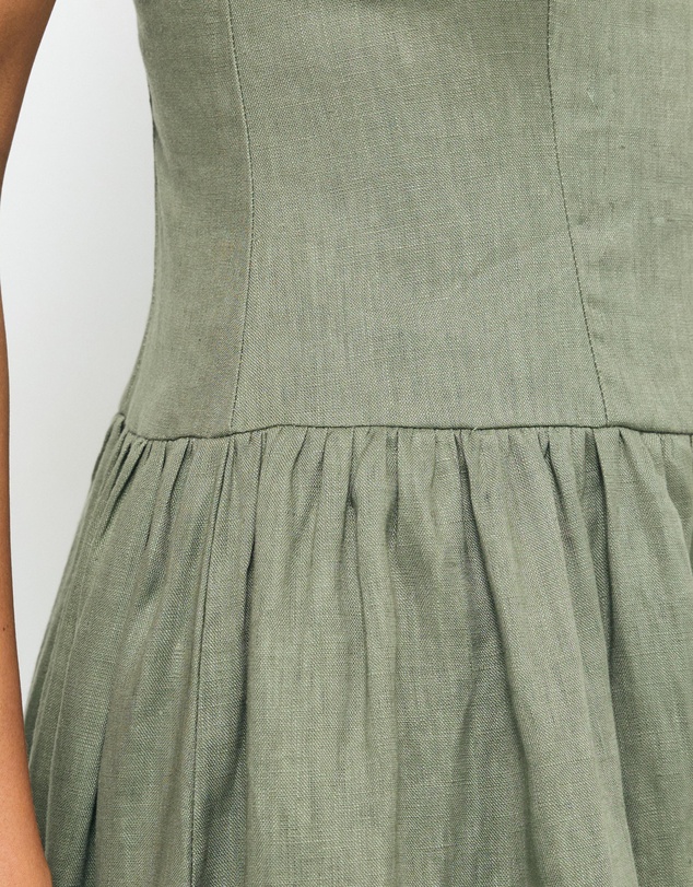 AERE - Tiara Linen Midi Dress