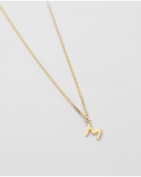 Kirstin Ash - M Outline Initial Necklace
