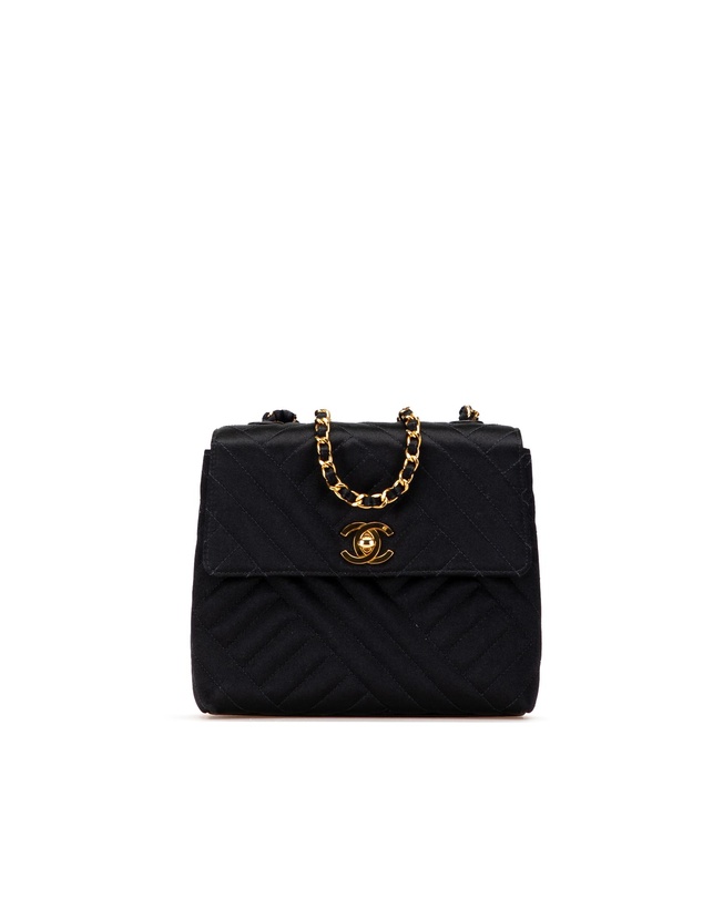 Pre-Loved by Azura Reborn - Pre-Loved Mini Square Diagonal Quilted Satin Single Flap