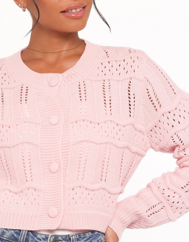Petal & Pup - Aidy Crop Button Front Cardigan - Pink