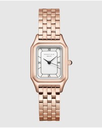 Rosefield - Ivy White Rose Gold-Tone Bracelet Watch
