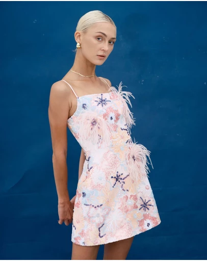JUSTIN TONG - Jessica Beaded Mini Dress