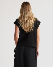 Decjuba - Alessia Satin Side Tie Tee