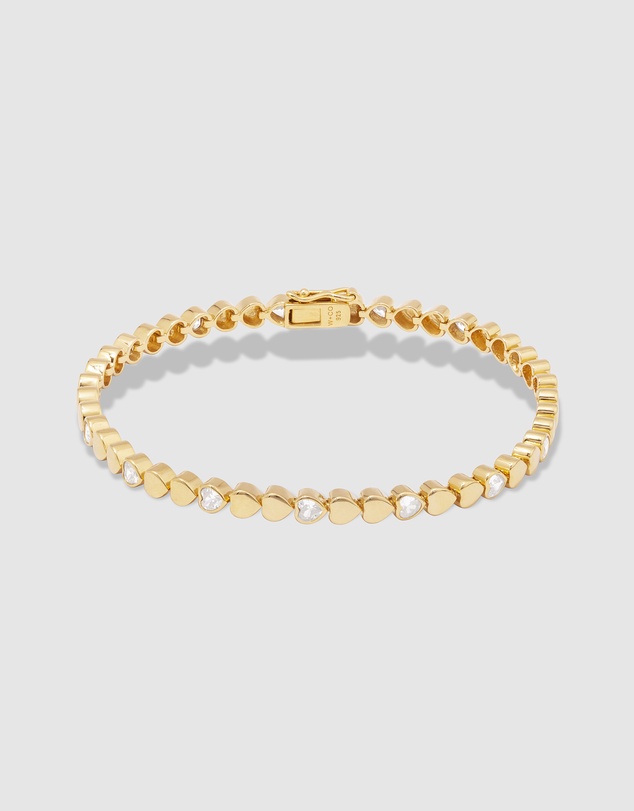 Wanderlust + Co - Multi Hearts 14K Gold Vermeil Bracelet