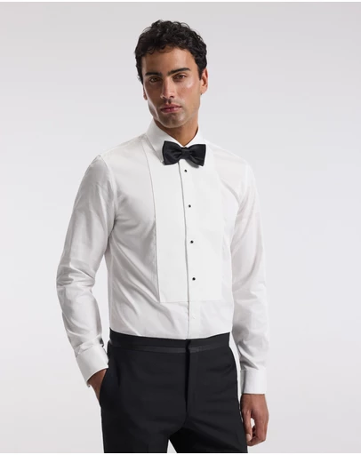 Calibre - Tailored Cotton Tuxedo Shirt White
